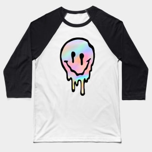 Pastel Drippy Smiley Face Baseball T-Shirt